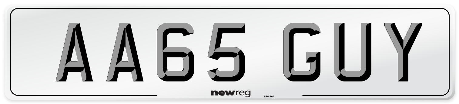 AA65 GUY Number Plate from New Reg